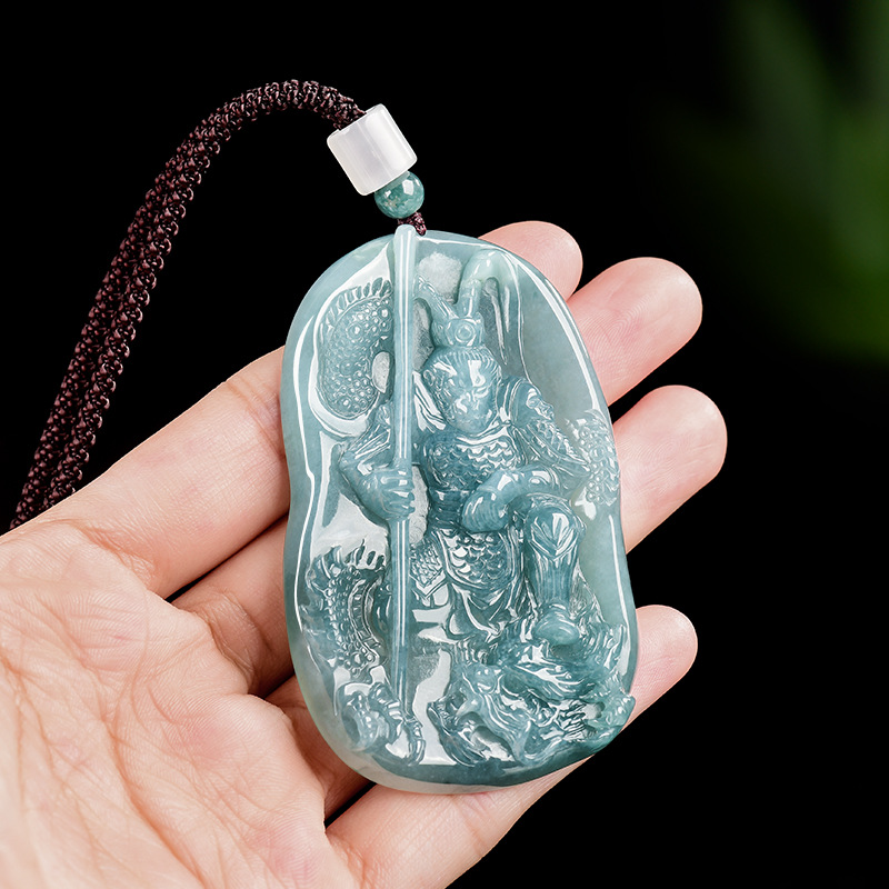 Usa Vintage Fashion - Burmese Jadeite Monkey King Pendant Necklace