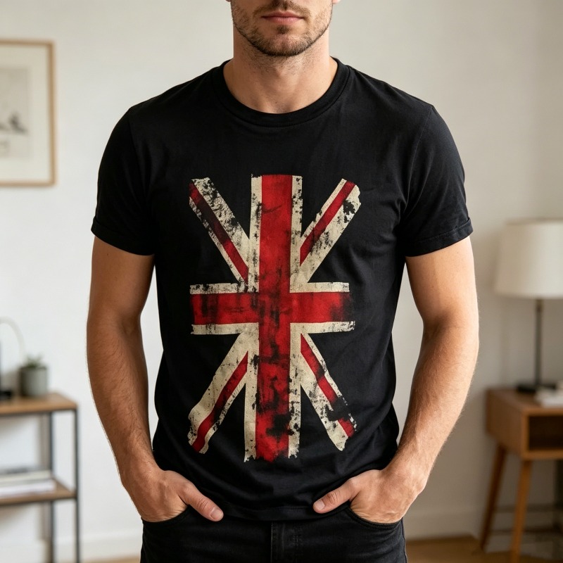Union Jack Graphic Tshirt Vint - Vintage Fashion Uk 评论和价格