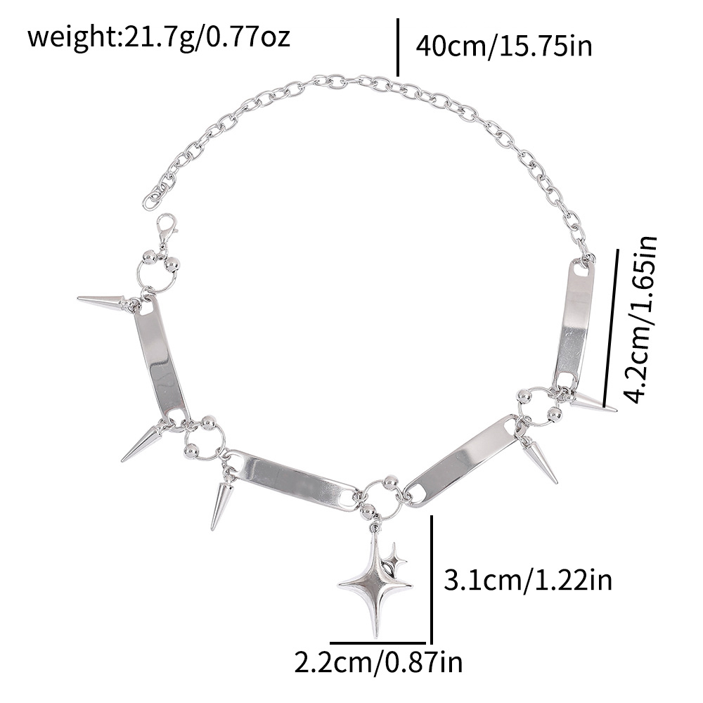 Punk Star Riveted Choker,Rock  - Vintage Fashion Necklace 评论和价格
