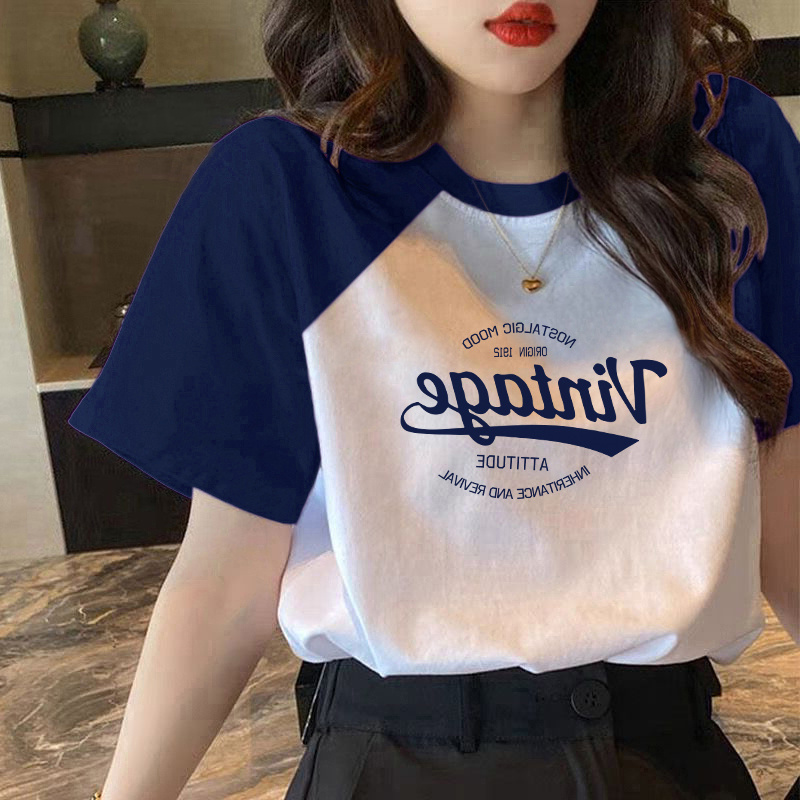 Loose Plus Size Women's T-shir - Vintage Fashion T Shirts 评论和价格