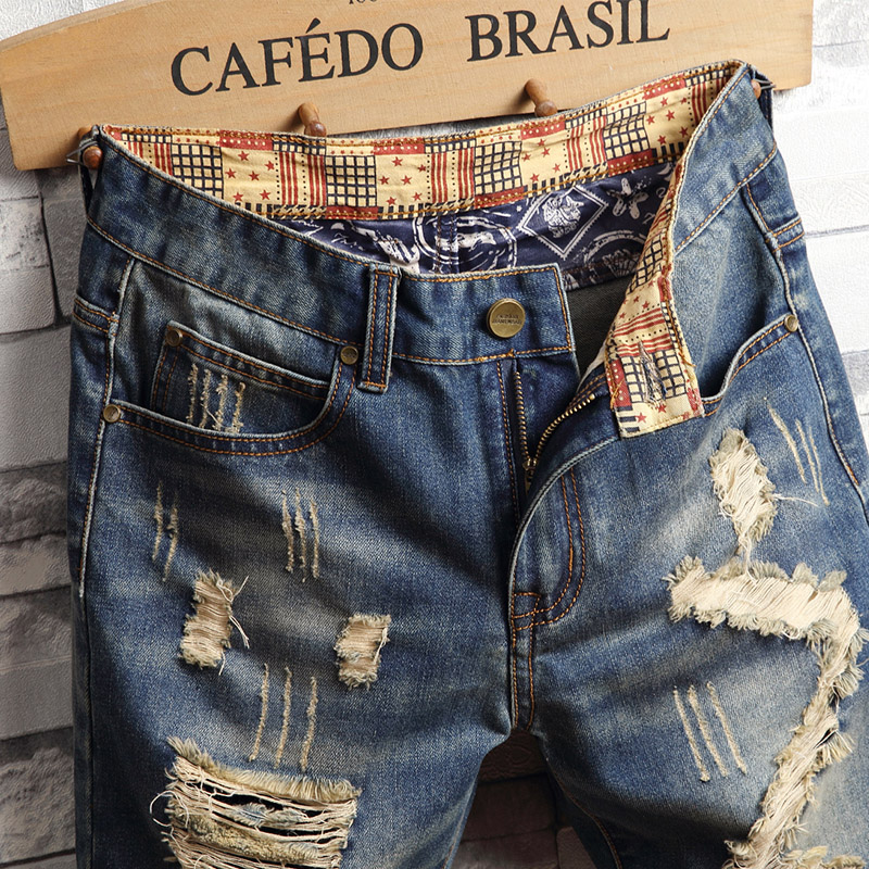 Ripped Hip-hop Denim Shorts Me - Vintage Fashion Jeans 评论和价格