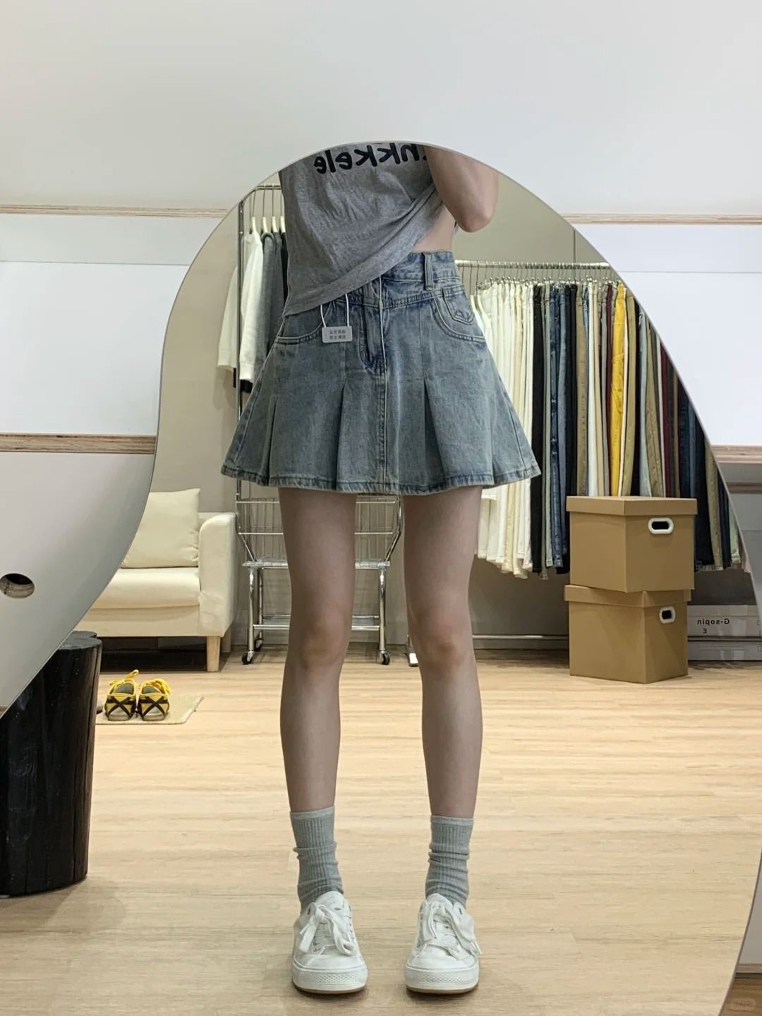 Women High Waist Denim Pleated - Vintage Fashion Jeans 评论和价格
