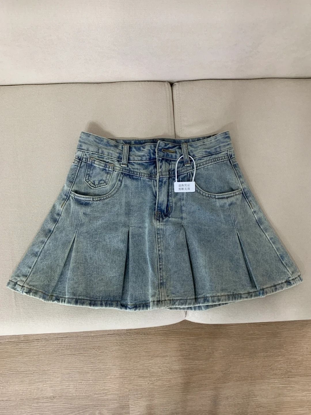 Women High Waist Denim Pleated - Vintage Fashion Jeans 评论和价格