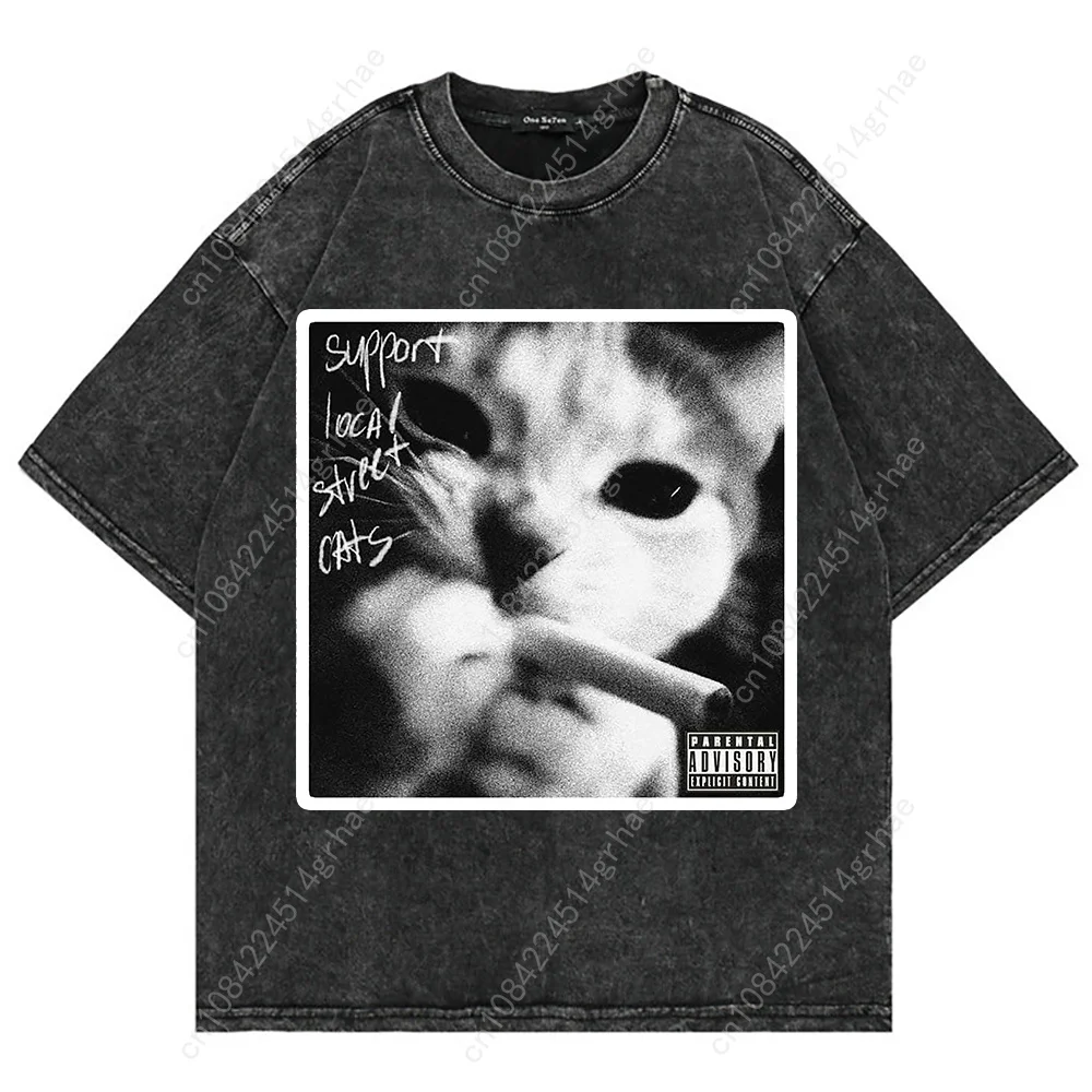 100% Cotton Vintage Washed Y2k - Vintage Fashion T Shirts 评论和价格