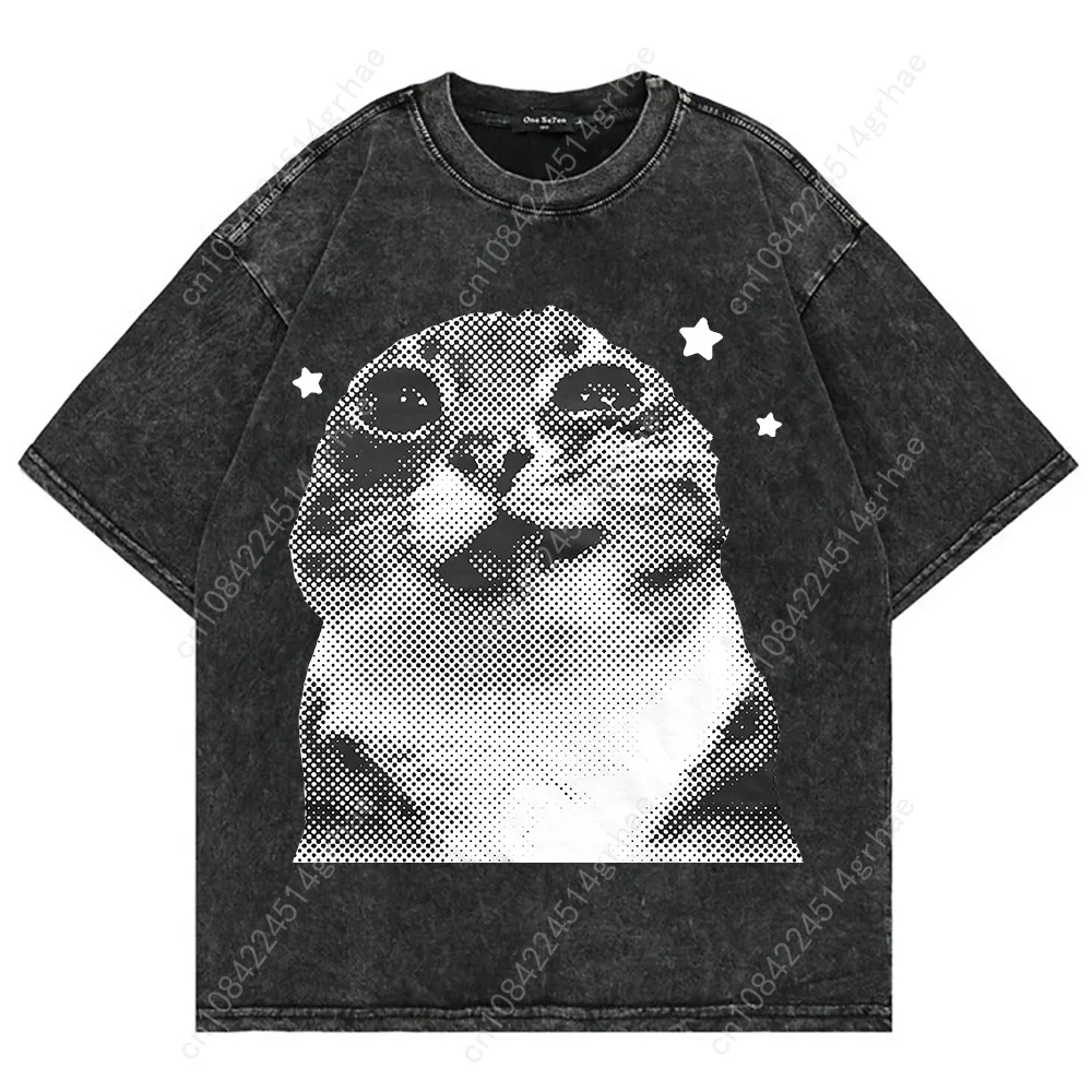 100% Cotton Vintage Washed Y2k - Vintage Fashion T Shirts 评论和价格