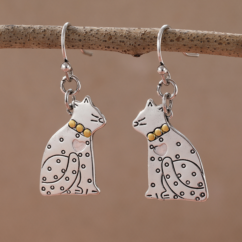 Cute Cat Kiss Pendant Earrings - Vintage Fashion Ideas 评论和价格