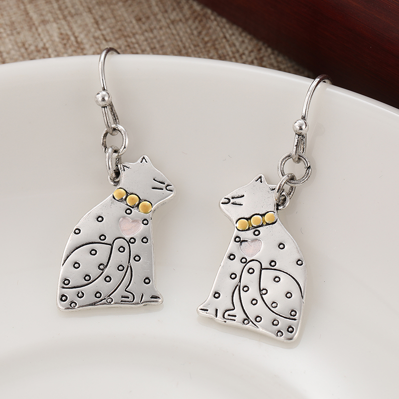 Cute Cat Kiss Pendant Earrings - Vintage Fashion Ideas 评论和价格