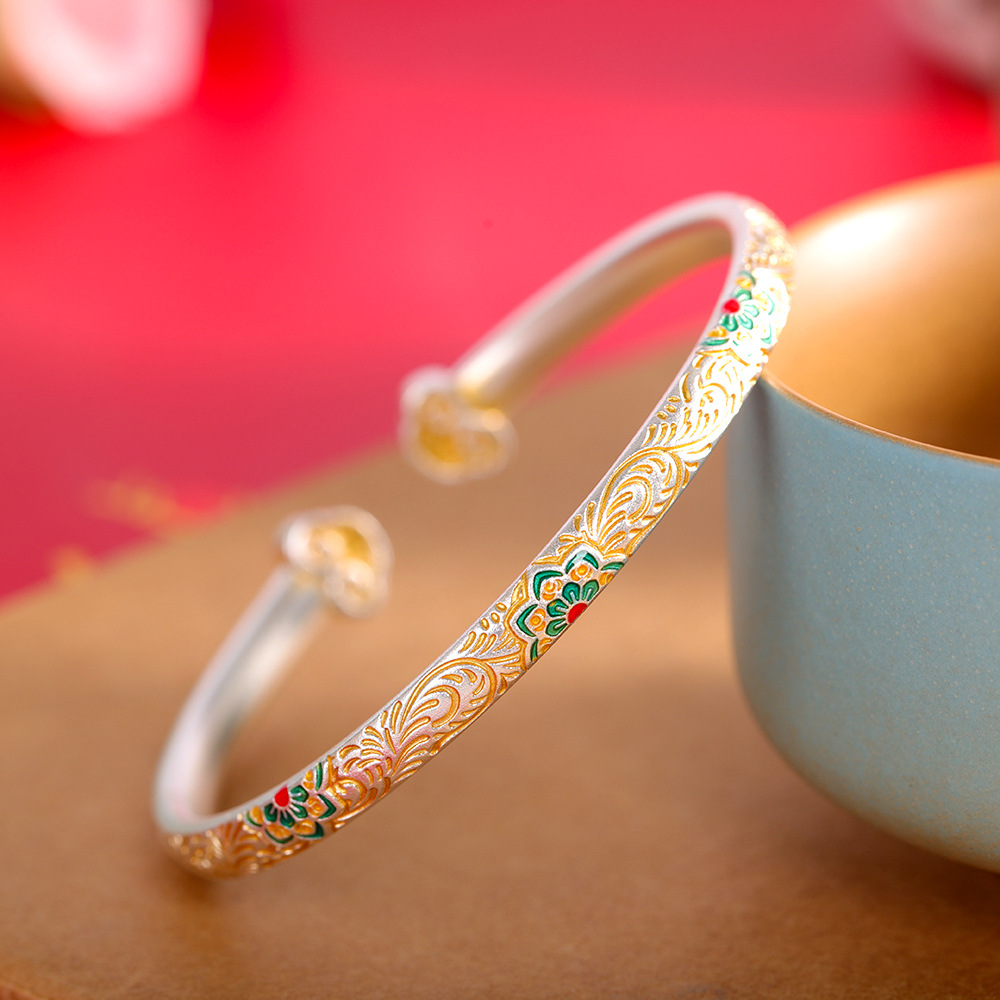 New Enamel Rosette Open Cuff B - Vintage Fashion Ideas 评论和价格