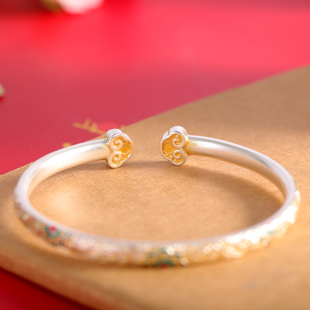 New Enamel Rosette Open Cuff B - Vintage Fashion Ideas 评论和价格