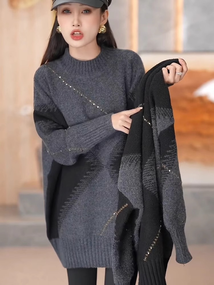 Winter Knitted Sweater Women's - Vintage Fashion Hong Kong 评论和价格