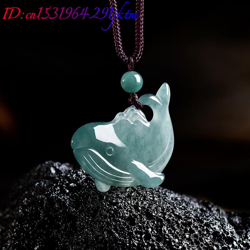 Natural Burmese Jadeite Whale  - Vintage Fashion Necklace 评论和价格