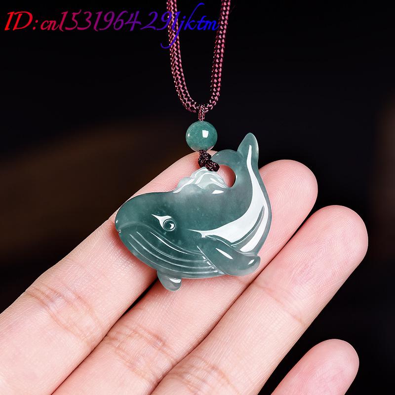 Natural Burmese Jadeite Whale  - Vintage Fashion Necklace 评论和价格