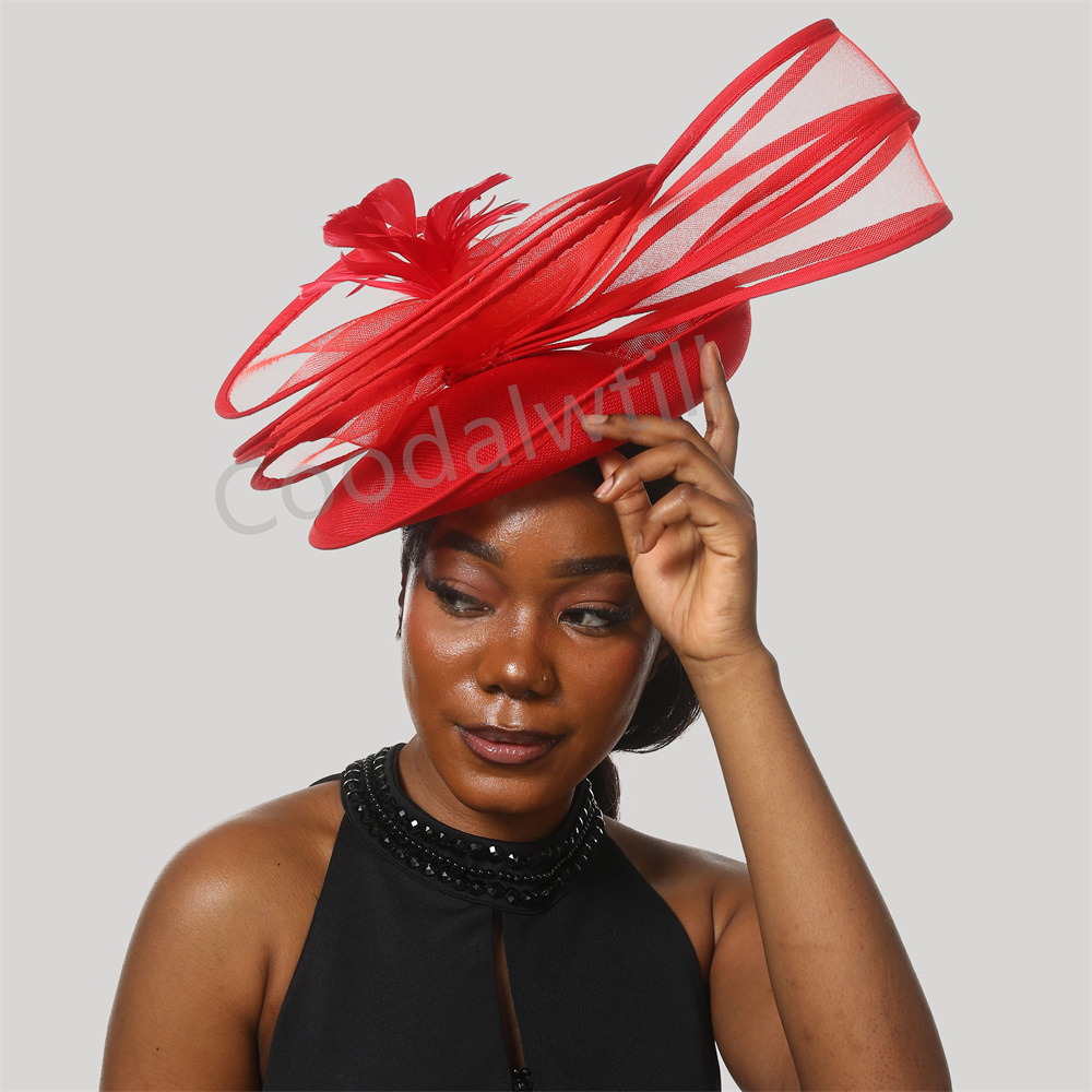 Feather Derby Hat Flower Fasci - Vintage Fashion Show 评论和价格