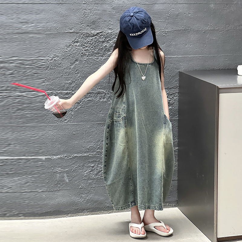 Vintage Blue Children Girls Hi - Vintage Fashion Jeans 评论和价格