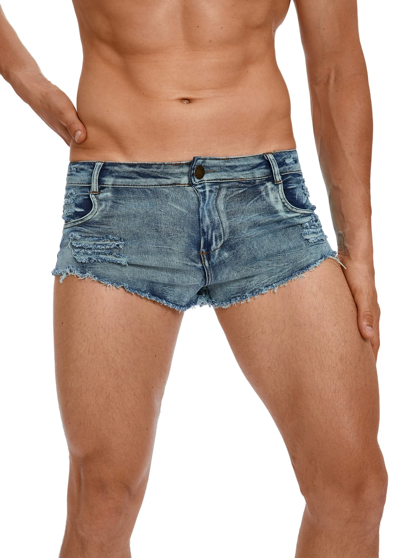Men's Low Waist Jeans Shorts F - Vintage Fashion Jeans 评论和价格