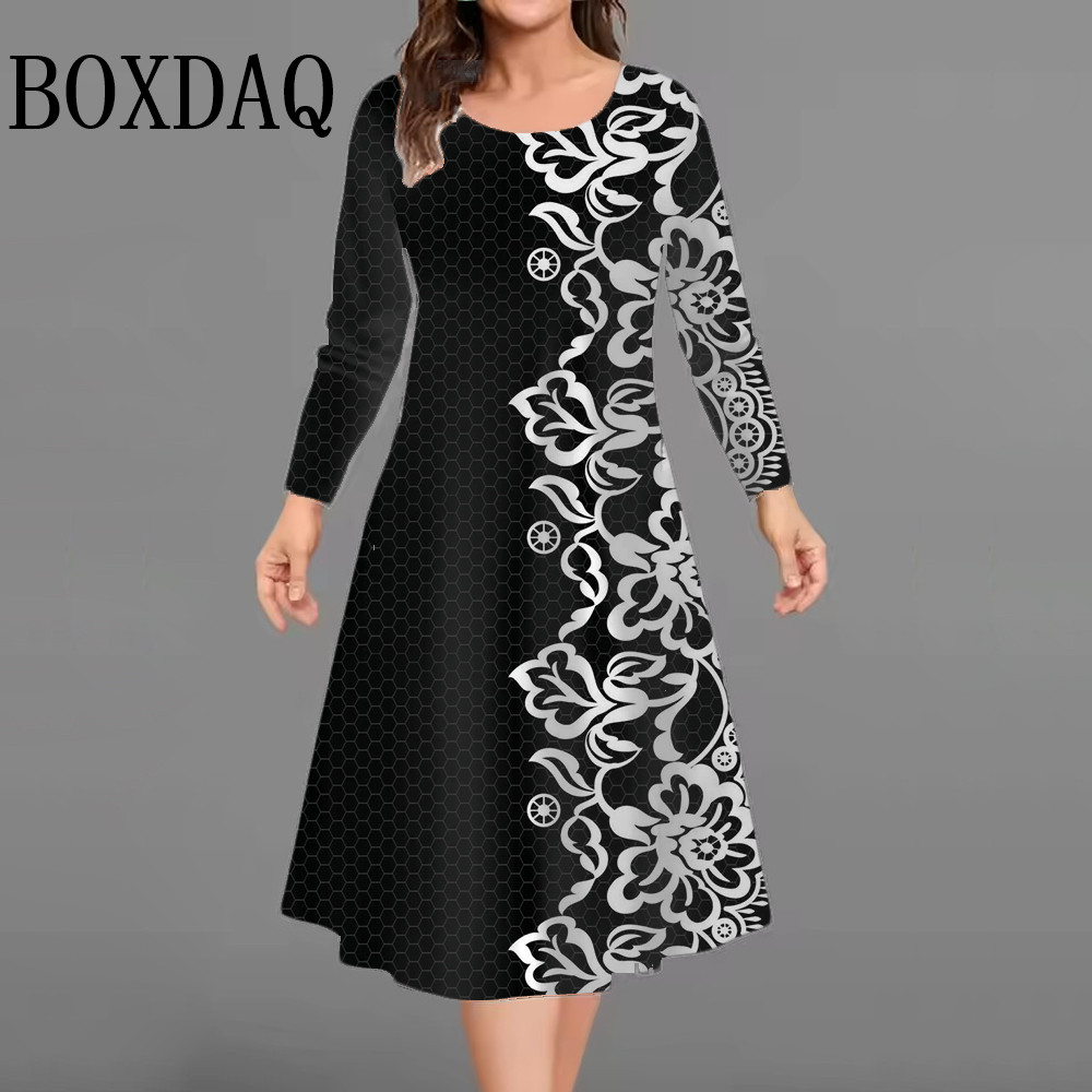 New Women's Retro Dress Flower - Vintage Fashion Plus Size 评论和价格