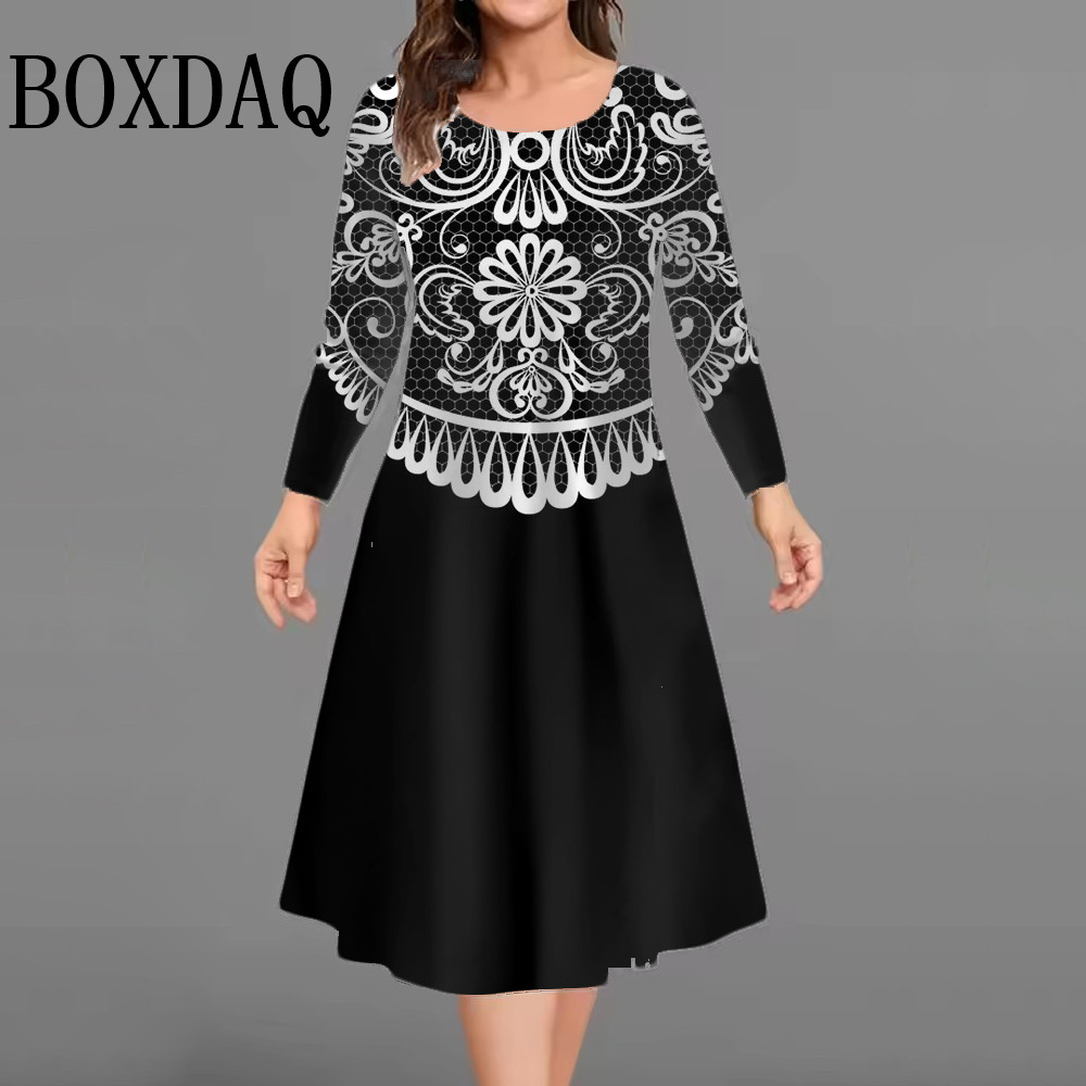 New Women's Retro Dress Flower - Vintage Fashion Plus Size 评论和价格