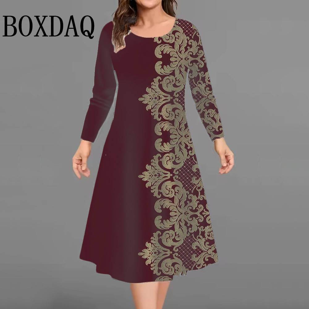 New Women's Retro Dress Flower - Vintage Fashion Plus Size 评论和价格