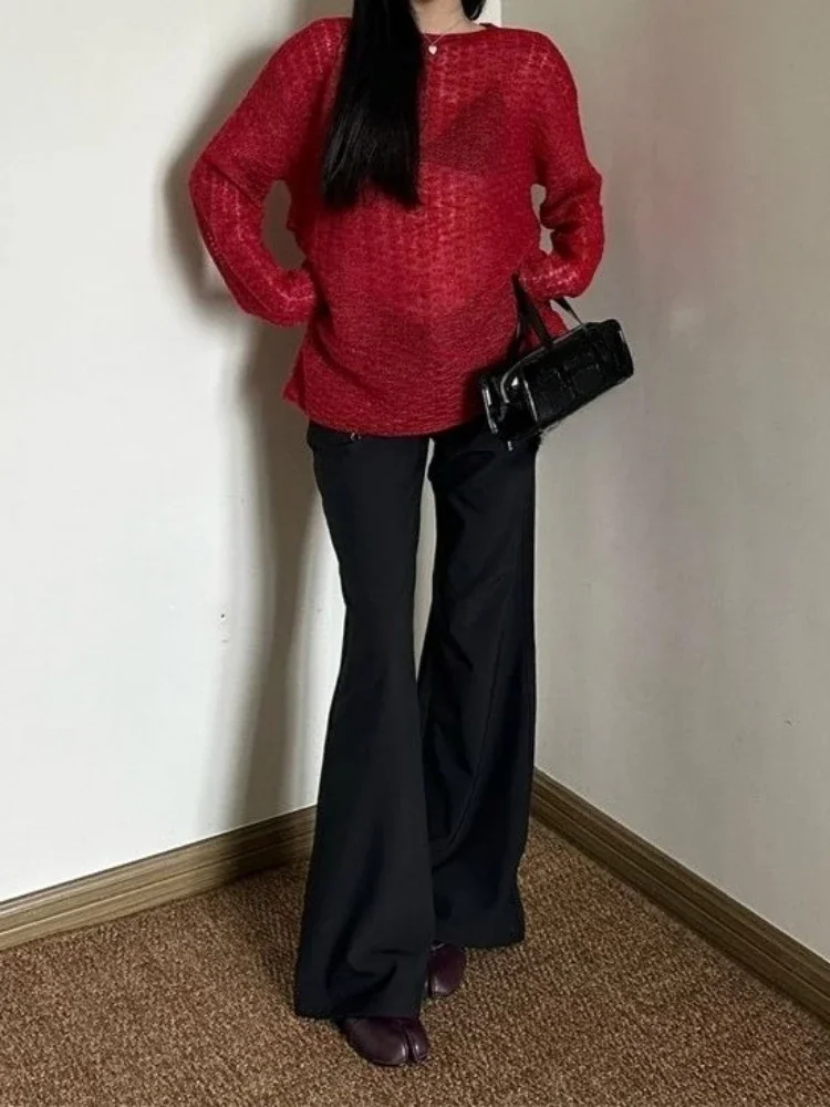 Y2K See-Through Knitted Women' - Usa Vintage Fashion 评论和价格