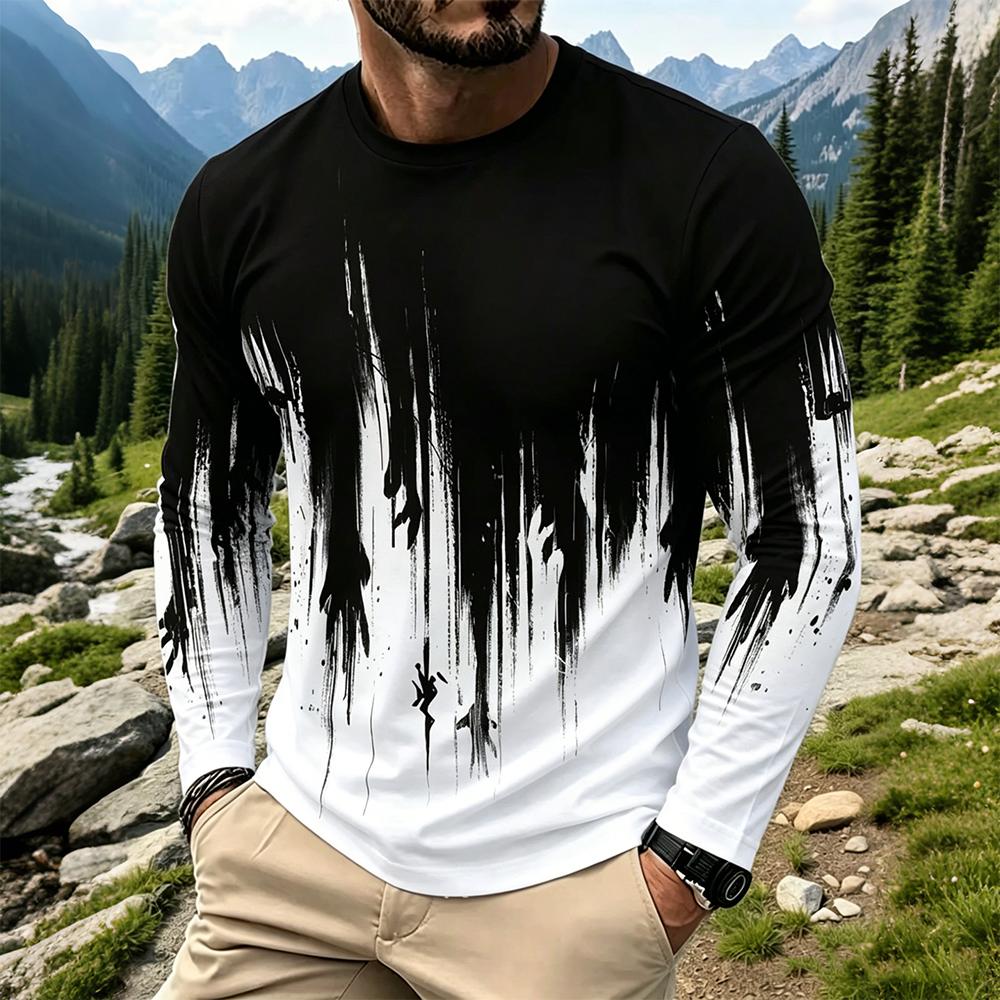 Men's Gradient Ink Splash Long - Usa Vintage Fashion 评论和价格