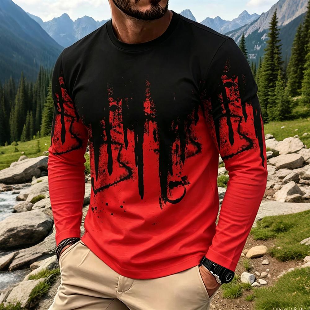 Men's Gradient Ink Splash Long - Usa Vintage Fashion 评论和价格